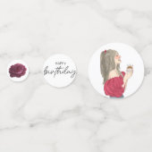 Gelukkige verjaardag meisje confetti (Voorkanten)