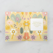 Gelukkige Verjaardag Meisje Groene Kat Brede Ogen Kaart (Binnen)