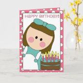 gelukkige verjaardag (meisje) kaart (Gele Bloem)