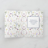 Gelukkige Verjaardag Meisje Paarse Kat Brede Ogen  Kaart (Binnen)