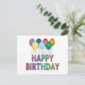 Gelukkige Verjaardag met Ballon Briefkaart (Staand voorkant)