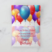Gelukkige Verjaardag met Ballonnen Godson Kaart (Binnen)