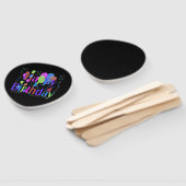 Gelukkige verjaardag met ballonnen handwaaier (Niet-gemonteerd)