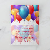 Gelukkige verjaardag met ballonnen van de bende kaart (Binnen)