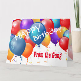 Gelukkige verjaardag met ballonnen van de bende kaart