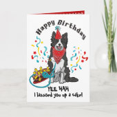 Gelukkige Verjaardag met Border Collie in Red Band Kaart (Voorkant)