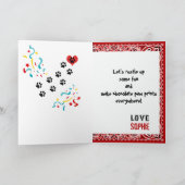 Gelukkige Verjaardag met Border Collie in Red Band Kaart (Binnen)