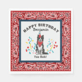 Gelukkige Verjaardag met Border Collie in Red Band Servet (Voorkant)