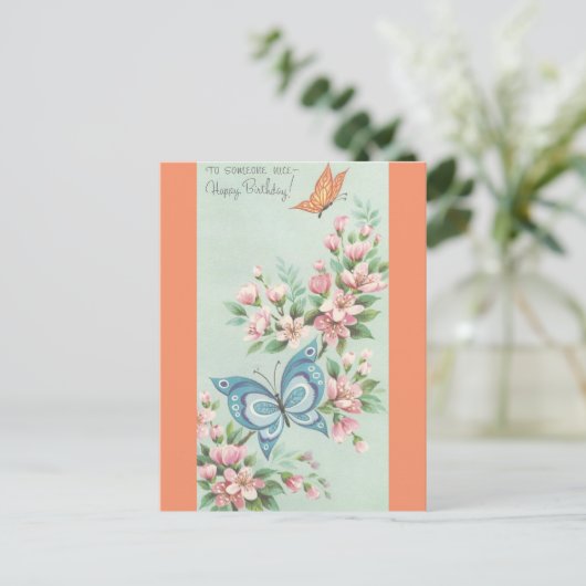  gelukkige verjaardag met Butterflies Briefkaart (Staand voorkant)