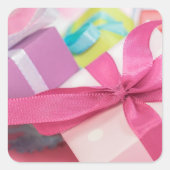 Gelukkige verjaardag met Cadeaus Vierkante Sticker (Voorkant)