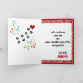 Gelukkige Verjaardag met Dalmatische Hond in Red B Kaart (Binnen)