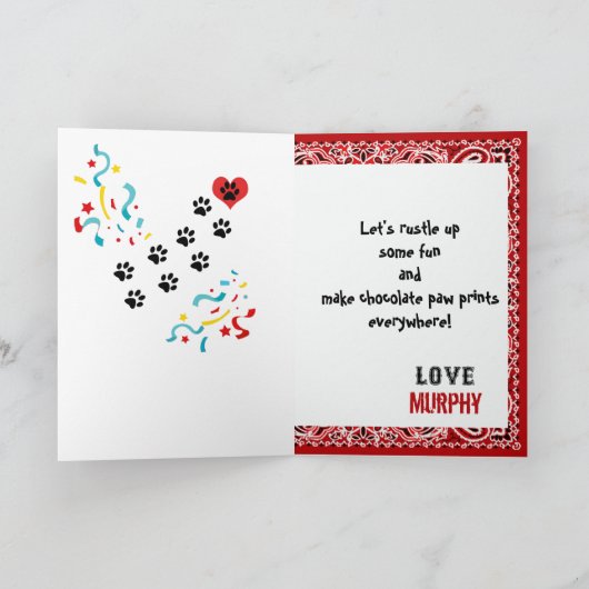 Gelukkige Verjaardag met Dalmatische Hond in Red B Kaart (Binnen)