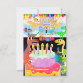 Gelukkige verjaardag met dinosauriërs uitnodiging (Voorkant)