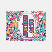 Gelukkige Verjaardag met Douanetekst Rode Groene K Fleece Deken (Voorkant (Horizontaal))