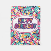 Gelukkige Verjaardag met Douanetekst Rode Groene K Fleece Deken (Voorkant)