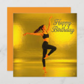 GELUKKIGE VERJAARDAG MET EEN DANSENDE VROUW (Voorkant / Achterkant)