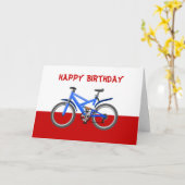 Gelukkige Verjaardag met fiets pushbike Kaart (Gele Bloem)