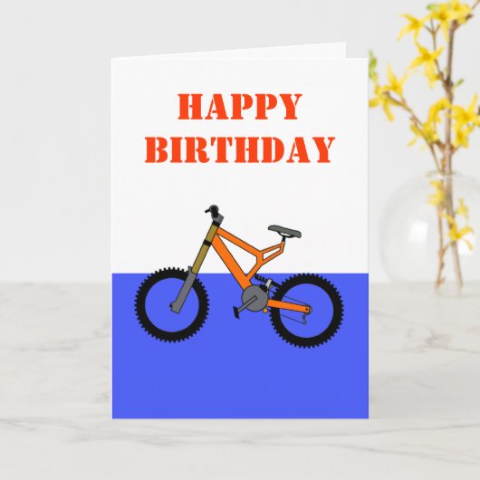 Gelukkige Verjaardag met fietsfiets pushbike Kaart (Gele Bloem)