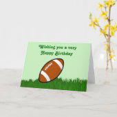 Gelukkige verjaardag met football op gras kaart (Gele Bloem)