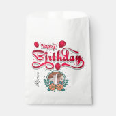 Gelukkige verjaardag met foto Minimal Classic Bedankzakje (Voorkant)