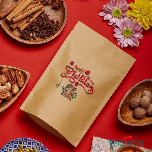 Gelukkige verjaardag met foto Minimal Classic Bedankzakje