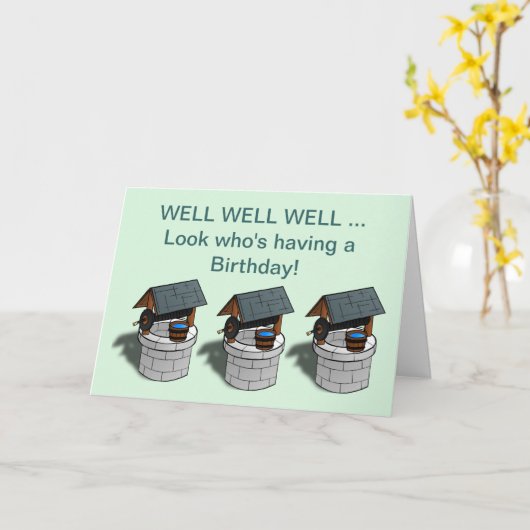 Gelukkige Verjaardag met goed drie putten Kaart (Gele Bloem)