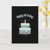 Gelukkige verjaardag met grote cake kaart (Gele Bloem)