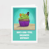 Gelukkige verjaardag met Halloween Cupcake Kaart (Voorkant)