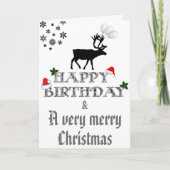 Gelukkige verjaardag met kerstkaart kaart (Voorkant)