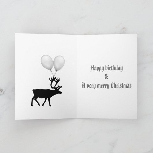 Gelukkige verjaardag met kerstkaart kaart (Binnen)
