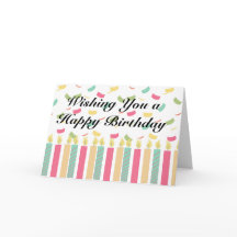 Gelukkige Verjaardag met Kleurrijke Kaarsen & Conf