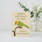 Gelukkige verjaardag, met kleurrijke papegaai op b briefkaart (Staand voorkant)