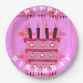 Gelukkige verjaardag met liefde en nog veel meer papieren bordje (Voorkant)