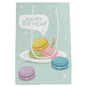 Gelukkige verjaardag met macaron medium cadeauzakje (Achterkant)