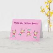 Gelukkige Verjaardag met meisje dat handstand doet Kaart (Gele Bloem)