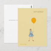 Gelukkige verjaardag met meisje en ballon briefkaart (Voorkant / Achterkant)