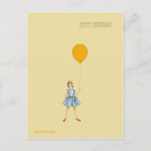 Gelukkige verjaardag met meisje en ballon briefkaart (Voorkant)
