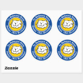 Gelukkige verjaardag met naam en leeftijd 10 ronde sticker (Vel)