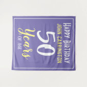 Gelukkige verjaardag met naam en leeftijd 50 jaar  wandkleed (Voorkant (horizontaal))