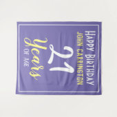 Gelukkige verjaardag met naam & leeftijd 21 jaar w wandkleed (Voorkant (horizontaal))