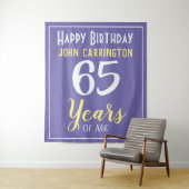 Gelukkige verjaardag met naam & leeftijd 65 jaar w wandkleed (In situ)