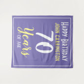 Gelukkige verjaardag met naam & leeftijd 70 jaar T Wandkleed (Voorkant (horizontaal))