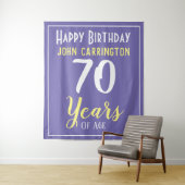 Gelukkige verjaardag met naam & leeftijd 70 jaar w wandkleed (In situ)