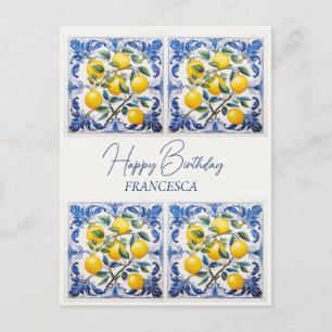 Gelukkige Verjaardag Met Naam💛💙 Mooie Azulejo Briefkaart