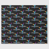 Gelukkige verjaardag met neon cocktail cadeaupapier (Vlak)