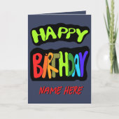 Gelukkige verjaardag met persoonlijke naam kaart (Voorkant)