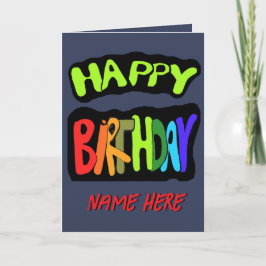 Gelukkige verjaardag met persoonlijke naam kaart