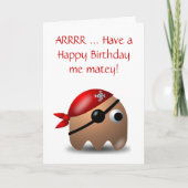 Gelukkige Verjaardag met piraat en ooglapje Kaart (Voorkant)