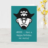 Gelukkige Verjaardag met piraat schedel en gekruis Kaart (Gele Bloem)