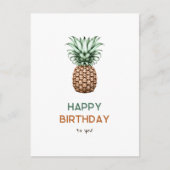Gelukkige verjaardag met  retro ananas briefkaart (Voorkant)